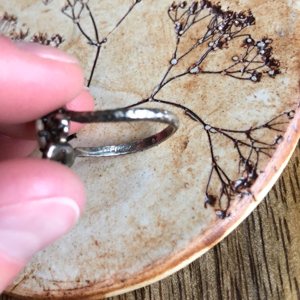 VINTAGE Brutalist Modernist Sterling Opal Ring, 6 - Picture 11 of 16